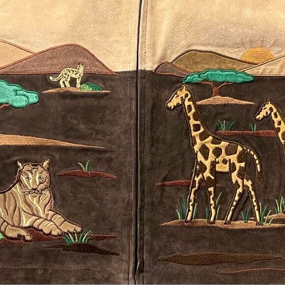NWT Vintage Suede Quacker Factory Safari Animal Jacket Sz L - Picture 10 of 11